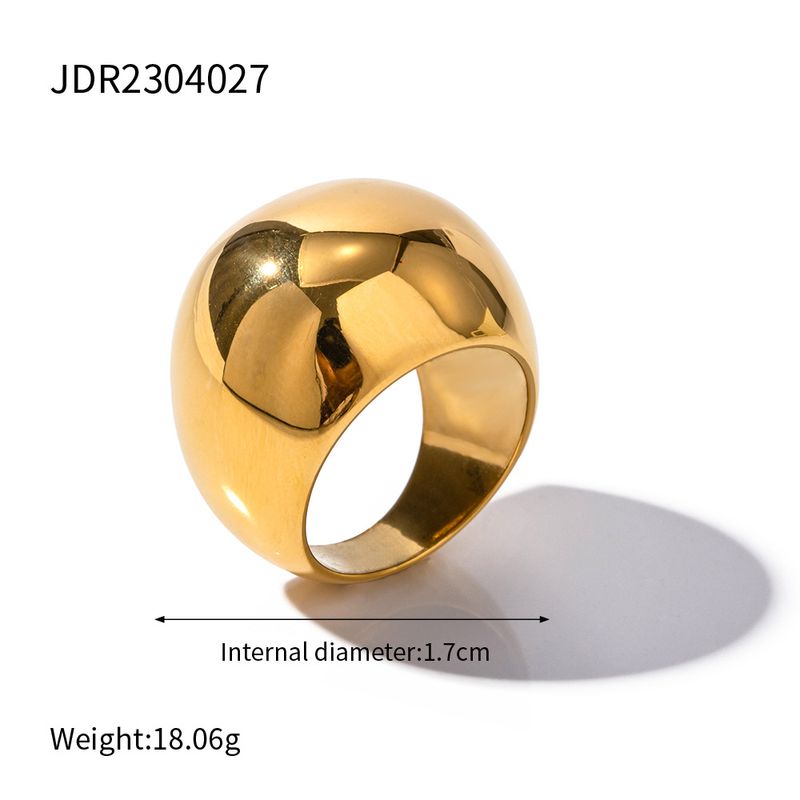 Farbloser, goldener, übertriebener Kugelring aus Edelstahl 2023, modischer und personalisierter neuer Modeschmuck_voghion.com