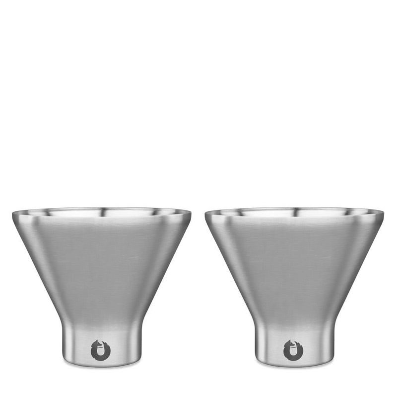 Stainless Steel Martini Glass, Set Of 2 - Steel_voghion.com