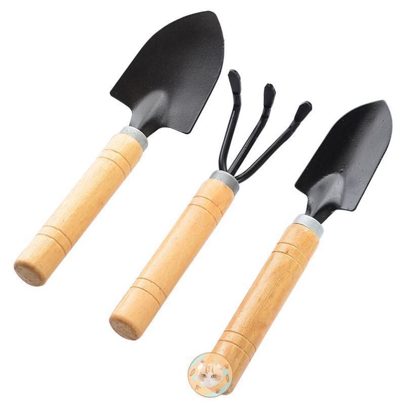 Ein Haushaltsset mit kleinen Spateln und Werkzeugen für den Anbau von Blumen und Gemüse, Sukkulenten, das Auflockern von Erde, Topfpflanzen und die Gartenarbeit_voghion.com