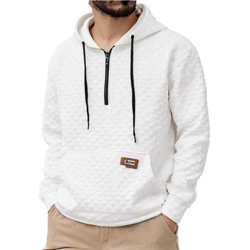 Herrenbekleidung Herbst Langarm Herren Kapuzen Reißverschluss Zugangskontrolle Jacquard beliebtes Sweatshirt_voghion.com