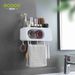 Newest Wall Mount Toothbrush Cup Holder Multi-Functional Bathroom Accessories Organizer Rack With Towel Bar Hooks_voghion.com