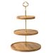 Alzata per torte in legno a 2 livelli - Espositore per dessert di alta qualità per frutta, caramelle e pasticcini - Vassoio di portata multilivello_voghion.com