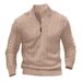 Autumn and Winter 2024 New Men's Fried Dough Twists Half High Collar Zipper Knit Sweater Large Casual Backing Shirt_voghion.com