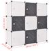 Storage Cube Organizer with 9 Compartments Black and White_voghion.com