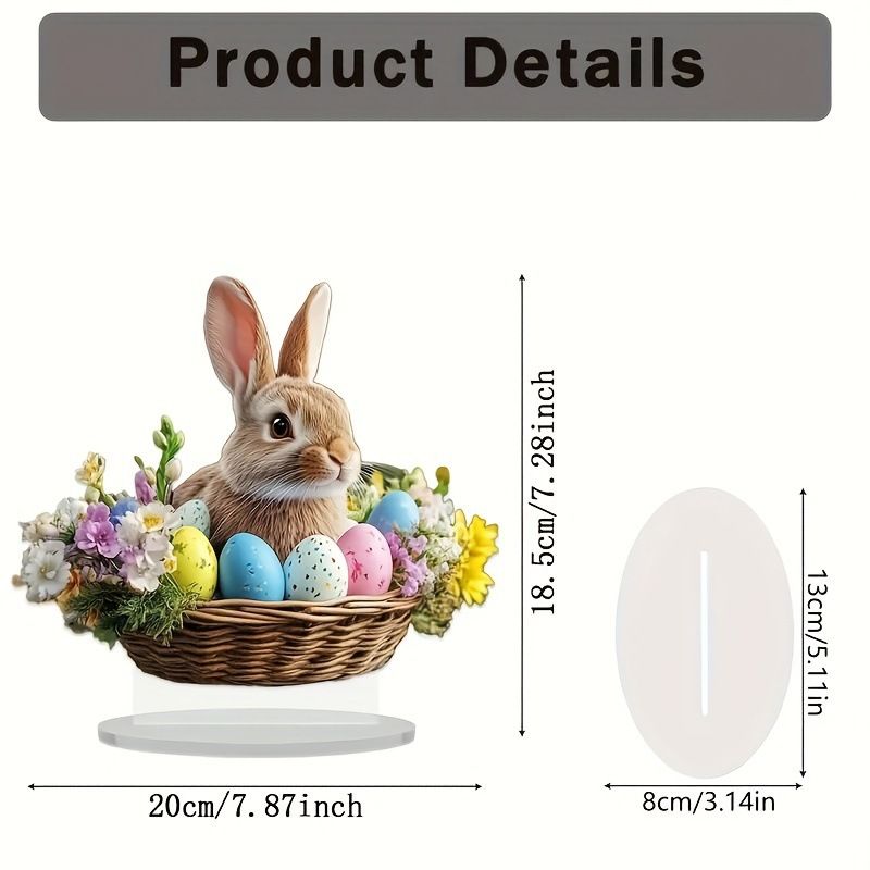 Home Decor Easter Wooden Flat New Decorative Rabbit Egg Home Desktop Ornaments Statue Rabbit Party Jia_voghion.com