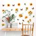 Adesivi murali in PVC opaco N1901 per decorazione di finestre della camera da letto del soggiorno con girasole estivo e farfalla_voghion.com