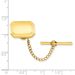 Kelly Waters Gold-plated Polished Rectangle Engravable Tie Tac With Safety Chain_voghion.com
