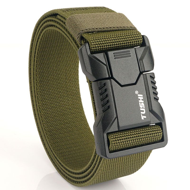 Herenriemen Tactische aluminiumlegering Gesp Training Elastische nylon riem Buiten Veelzijdige werkkleding Snelsluiting Herenriem_voghion.com