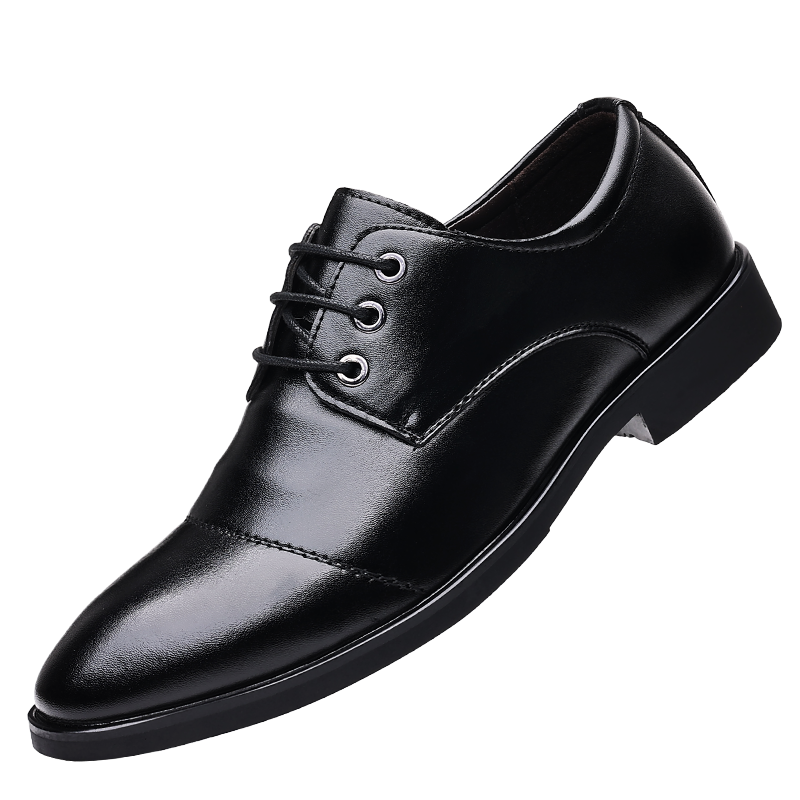 Pantofi oxford la modă din piele pentru bărbați, business casual, cu șireturi_voghion.com
