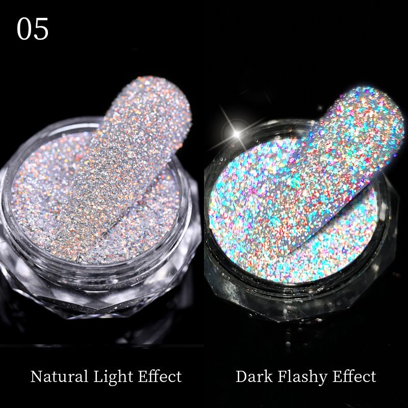 Rhinestones & Decorations New Arrival Reflective Diamond Powder Colorful Nail Art Disco Powder Flash Color Broken Diamond Powder Prism Nail Diamond_voghion.com