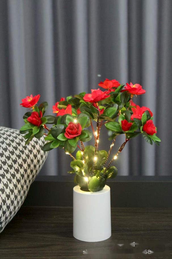 Gardenia Azalea Rose Battery-Powered Night Light High-End Atmosphere Romantic Valentine Internet Celebrity Gift Table_voghion.com