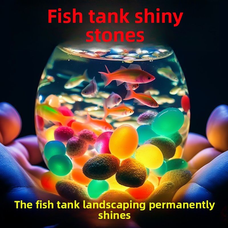 Luminous Landscaping Glowing Fish Tank Decoration Accessories Aquarium Colorful Scenery Stone Pebbles_voghion.com