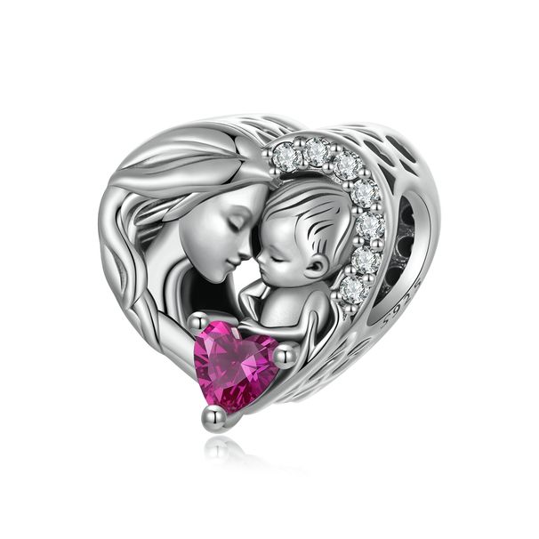 Mother And Son Family Charm Sterling Silver Charm,SCC3062_voghion.com