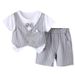 2024 Ny klänning Pojkar Babydräkt Kortärmad Tvådelat set, Spädbarns- och småbarnskläder, Sommar Koreansk_voghion.com
