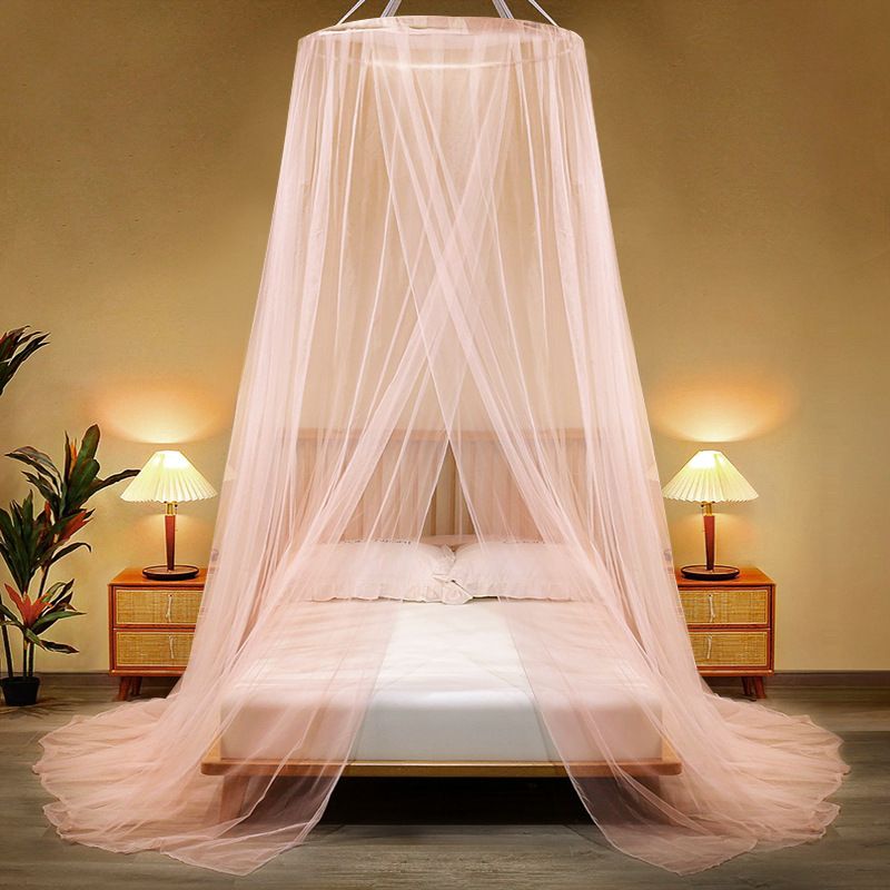 Darmowa instalacja Dome Princess Mosquito Net 1,8 metra 1,5 m Podwójne łóżko sufitowe szyfrowanie zagęszczony wzór namiotu_voghion.com