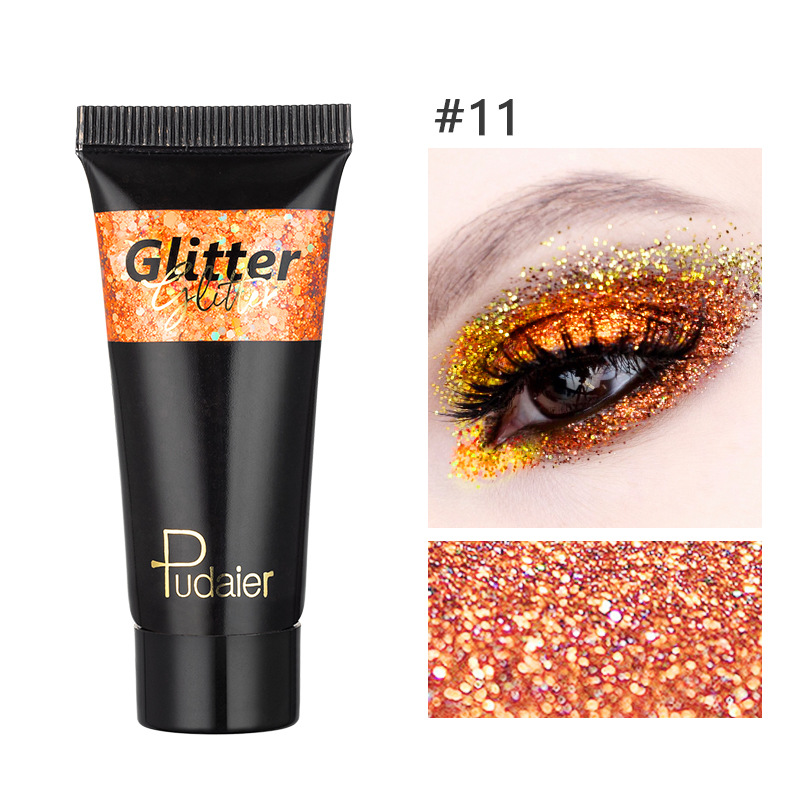 Pudaier Single Color Shiny Eye Shadow Flytande Stage Makeup Ansiktskropp Glitter 12 Färger Flytande ögonskugga Glittrande Skimrande_voghion.com