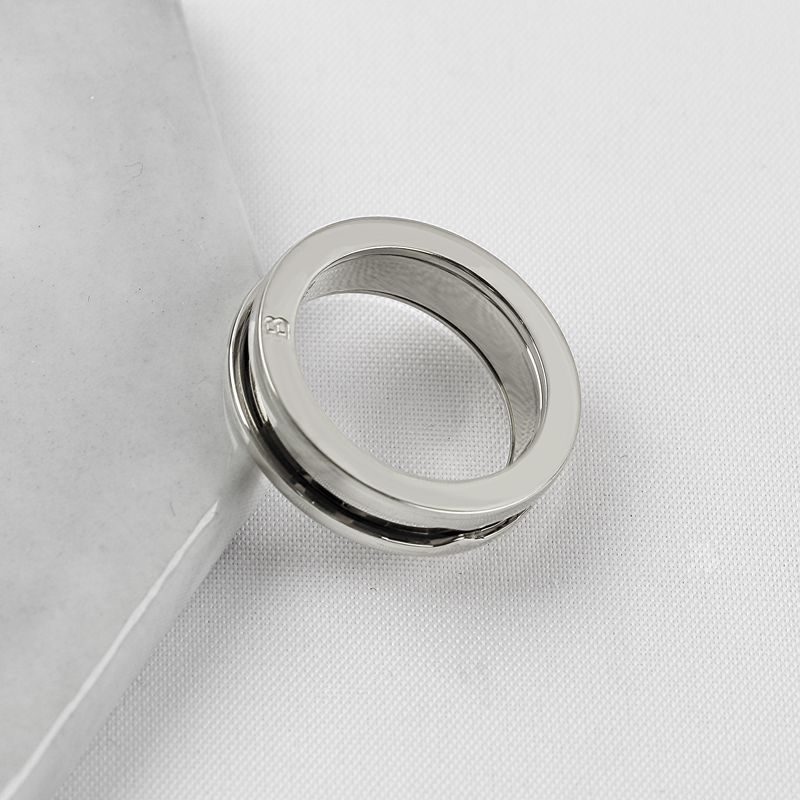 Full Crystals Couple Ring Titanium Steel Band Ring Men And Women Ring_voghion.com