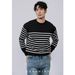 Spring And Autumn New Striped Long Sleeve Knitted Sweater For Men, Slim Fit, Lightweight, Inner Layer Base_voghion.com