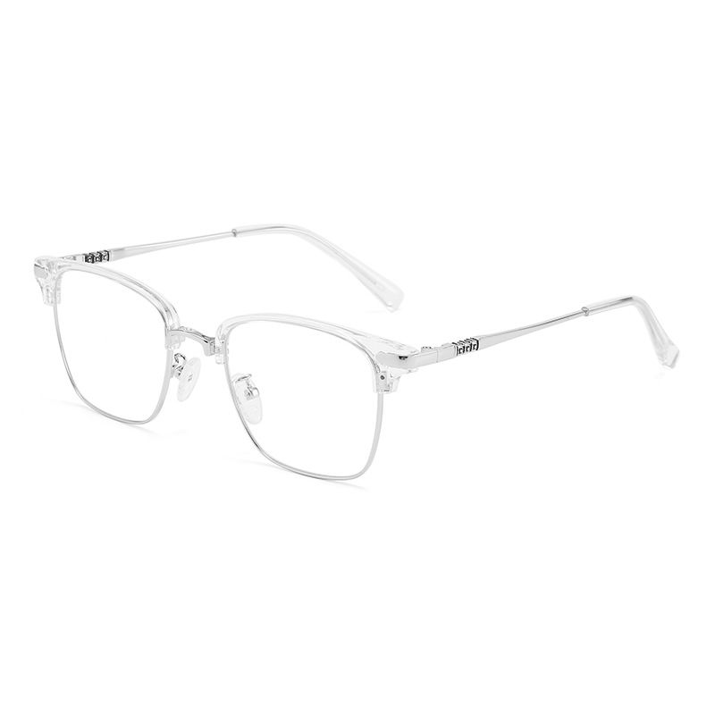 Version coréenne de l'art transparent pour hommes et femmes, cadre élégant à la mode anti-bleu, visage uni amincissant plat_voghion.com