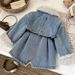 Giacca in morbido denim foderata in pile per bambine - Caldo cappotto invernale lungo con cintura staccabile, stile coreano alla moda per bambini piccoli e ragazzi (3-8 anni)_voghion.com
