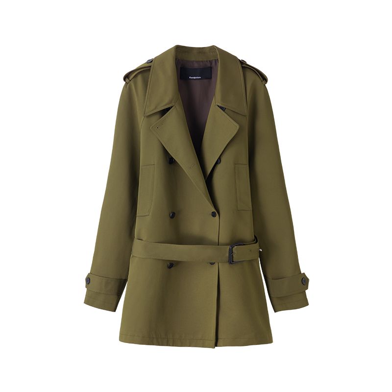 randpickee| Random Series - Zweireihiger, übergroßer Trenchcoat mit Revers und Schulterklappen für den frühen Frühling_voghion.com