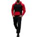 Farblich abgestimmtes Set aus Fleece-Hoodie und Jogginghose für Herrenbekleidung mit Kapuze und Samt – zweiteiliges Outfit mit Farbblockdesign für Wintersport und Freizeitkleidung_voghion.com