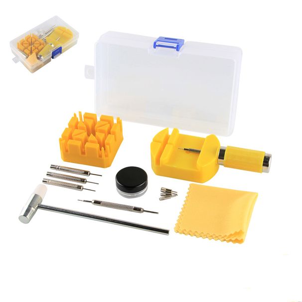 Narzędzie do naprawy zegarków, narzędzie do zdejmowania zegarków, obcinak do zegarków, regulator zegarków, regulacja długości paska zegarka, 12-częściowe miniaturowe pudełko do zdejmowania pasków zegarka_voghion.com