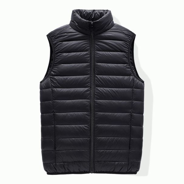 Cross Border Source New Light And Thin Men's Down Vest 90 Down Short Casual Stand Collar Vest_voghion.com