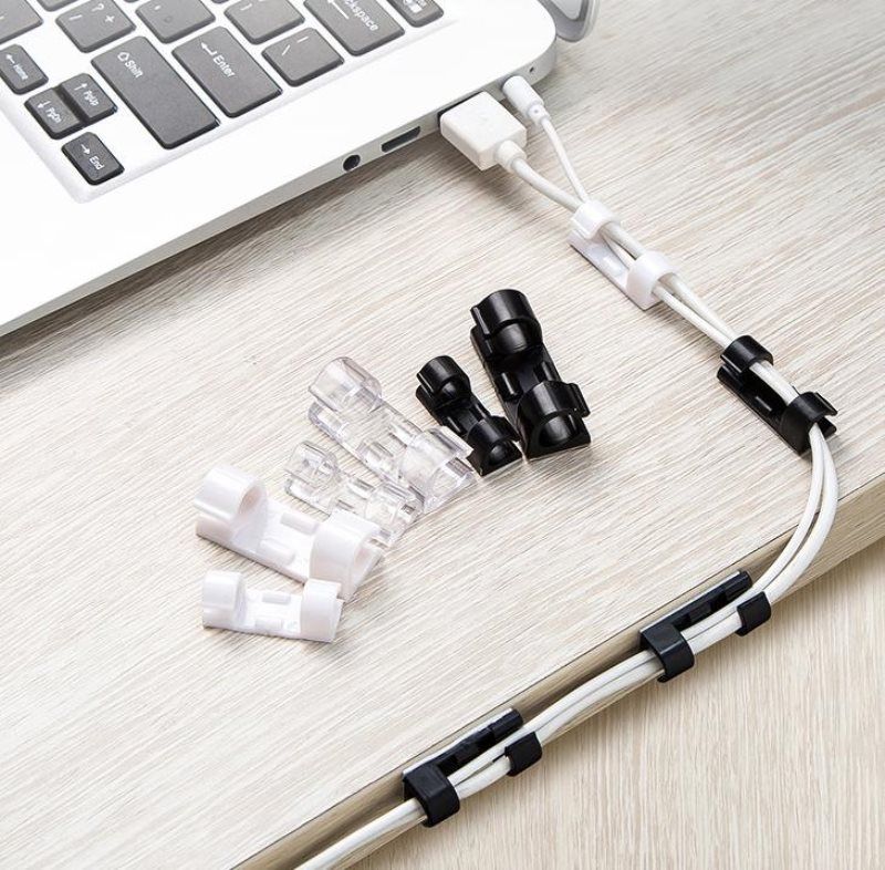 Organizzatore di cavi fissi autoadesivo, organizzatore di archiviazione di cavi di rete, clip fissa per cavi dati, supporto per cavi fissi_voghion.com