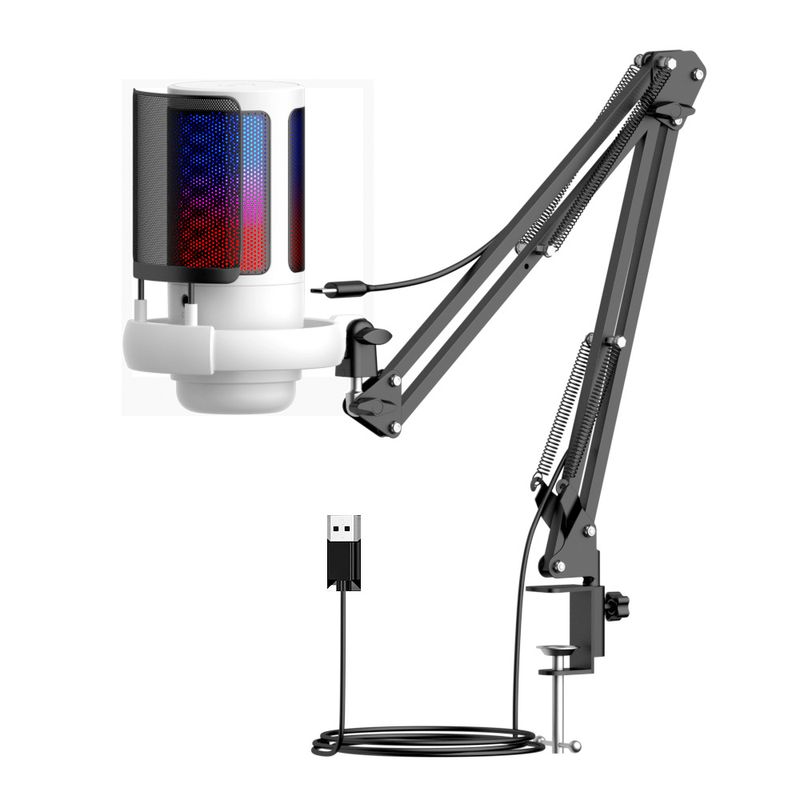 ME6S Gamingmicrofoon USB RGB Live Streaming Condensatormicrofoon voor Zang en Opname_voghion.com