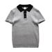 Men's Clothing Striped contrast knitted short sleeved polo shirt men's new summer wear high end business casual breathable lapel T shirt_voghion.com