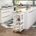 HOMCOM Rolling Kitchen Cart Kitchen Trolley, Mobile Prep Station With Drawer, Shelves, Basket, White_voghion.com