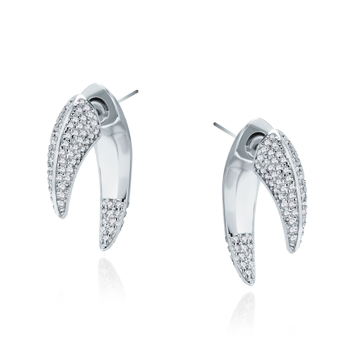 Ensemble de bijoux pour femmes, boucles d'oreilles en forme de C, en forme de croissant de lune et de diamant, design tendance, nouvelle collection, simple et haut de gamme_voghion.com