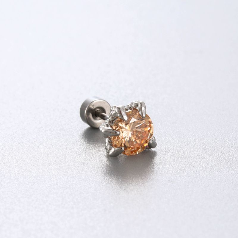 Henson Dragon Claw Dragon Scale Color Azzurro Zircone Coppia Orecchini a perno Cochlear Studs Titanio Acciaio Vite Orecchini a perno_voghion.com