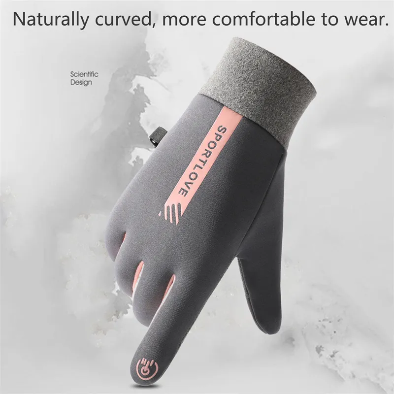Winter Gloves Men Women Cycling Bike Non-slip Thermal Fleece Cold-Resistant Wind Waterproof Warm Outdoor Running Skiing_voghion.com