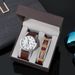 Watch Gift Set Summer New Men's Watch Set, Casual Simple Leather Bracelet 2 Piece Set With Calendar Quartz Watch_voghion.com