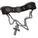 Maillard marrone cuoio retrò girocollo collare doppia croce romano rivetto punk versatile collana tendenza_voghion.com