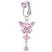 Piercing ombelico a clip con farfalla, in rame e zircone rosa, finto piercing all'ombelico, gioiello per il corpo, stile alla moda alla moda_voghion.com