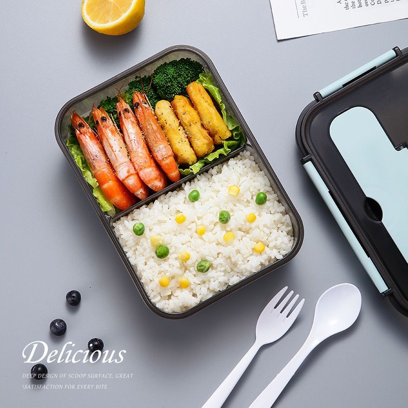 Lightweight Lunch With Lid For Office Workers, Microwave Safe, Large Capacity, Student Divided Food-Grade Plastic Bento_voghion.com