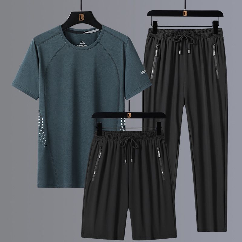 Tredelad issilkesdräkt herr Fritidsdräkt för män Trendigt märke Löpsport herrkläder_voghion.com