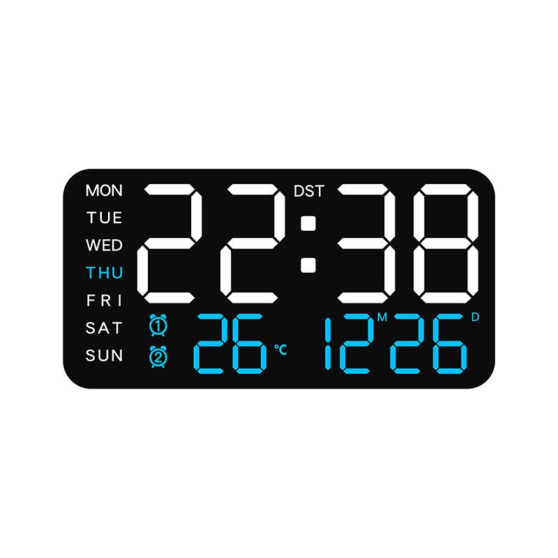 Nuovo orologio da parete digitale multifunzione elettronico senza cornice con supporto e doppio uso per il soggiorno 6617_voghion.com