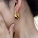 European And American INS Simple Niche Design Melad Chocolate Color Ear Cuffs Personality Texture Irregular Metal_voghion.com