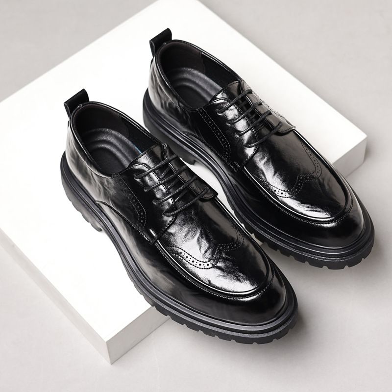 Herren Casual Brogue Hochzeitsschuhe Weiche Sohle Business Formale Leder Oxfords Bequeme Gummisohle Schuhe für Erwachsene_voghion.com