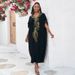 Bohemian Embroidered Cotton Maxi Dress – Oversized Beach Cover-Up, Flowy Tunic For Women, Plus Size Swim Wrap With Elegant Gold Embroidery_voghion.com