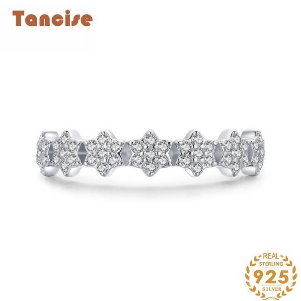 Tancise Anello in argento con zirconi classici Gioielli da donna Promessa di nozze Regalo per feste_voghion.com