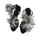 2025 Summer New Fashionable Large Flower Versatile Bow Sandals, One Button Stiletto High Heel Women's Shoes_voghion.com