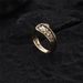 Liluo New S Pure Silver Vintage For Women, Non-Fading, Niche High-End Black Gold Open Ring_voghion.com