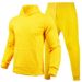 autumn/winter men's women's casual European size solid color with fleece loose fitting hoodie and pants two-piece_voghion.com