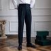 Herrenbekleidung Lässige Anzughose mit hoher Taille Herren Herbst Paris Schnalle Business Drape Gerade Hose Naples Retro Drape Anzughose_voghion.com