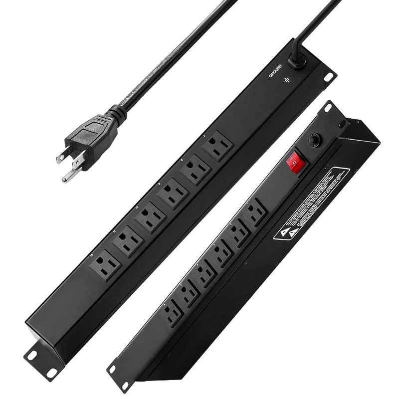 Overload Surge Outlets Power Rack 1U 19 Strip Protection PDU 12 Mount_voghion.com